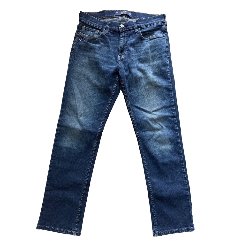 Hollister Epic Flex Slim Straight Jeans 31x30 Med Wash Y2K Style Stretch Denim